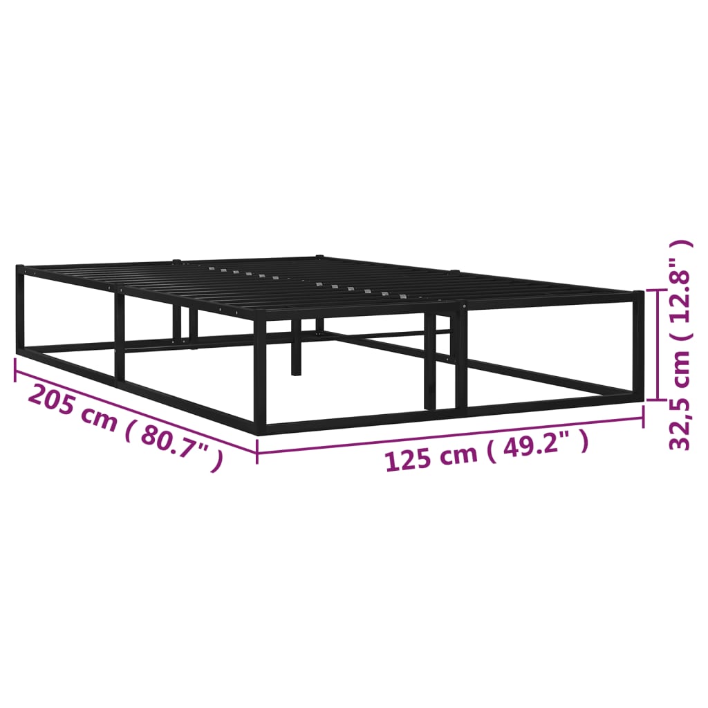 vidaXL Πλαίσιο Κρεβατιού Μαύρο 120 x 200 εκ. Μεταλλικό