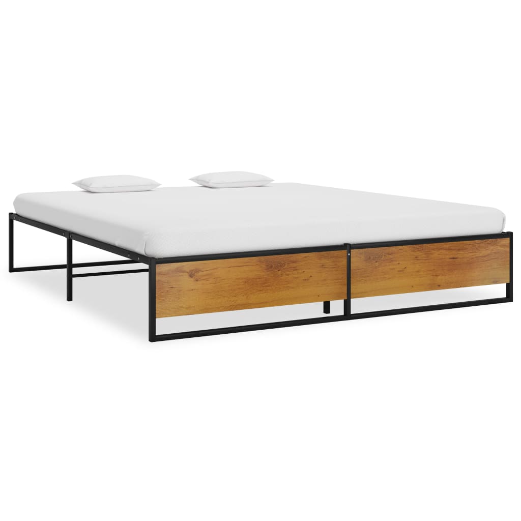 vidaXL Πλαίσιο Κρεβατιού Μαύρο 140 x 200 εκ. Μεταλλικό