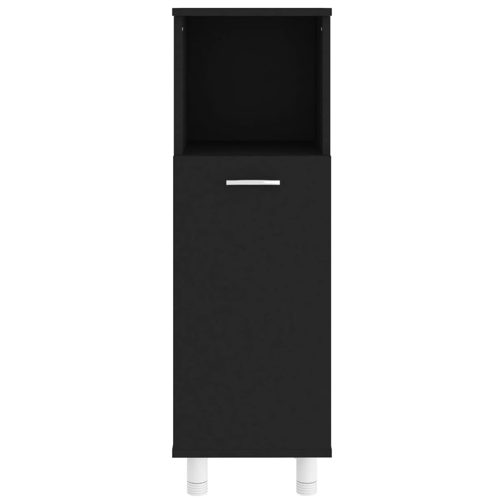 vidaXL Σετ Επίπλων Μπάνιου 4 Τεμαχίων Μαύρο από Μοριοσανίδα