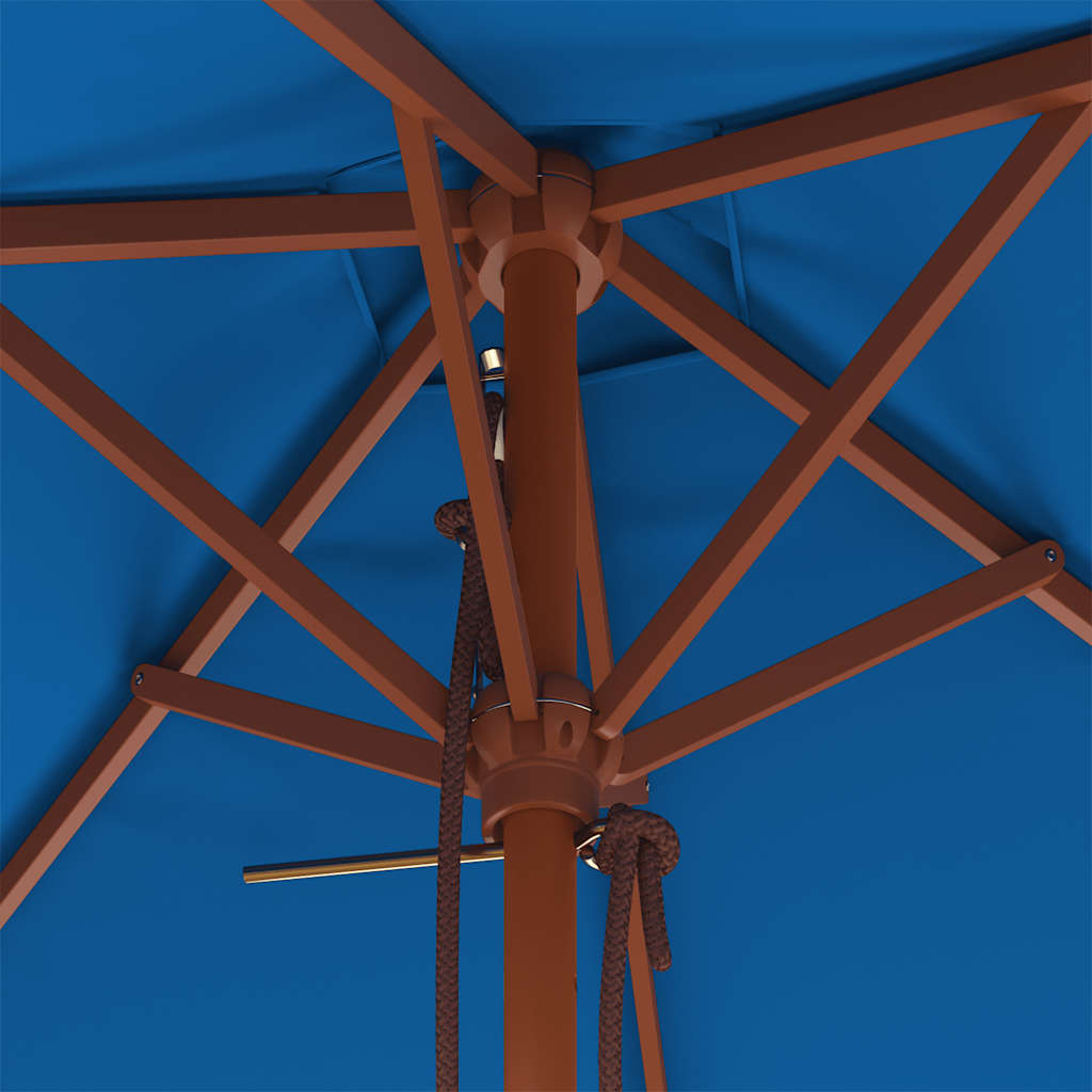 vidaXL Ομπρέλα Κήπου με Ξύλινο Ιστό Μπλε 150 x 200 εκ.