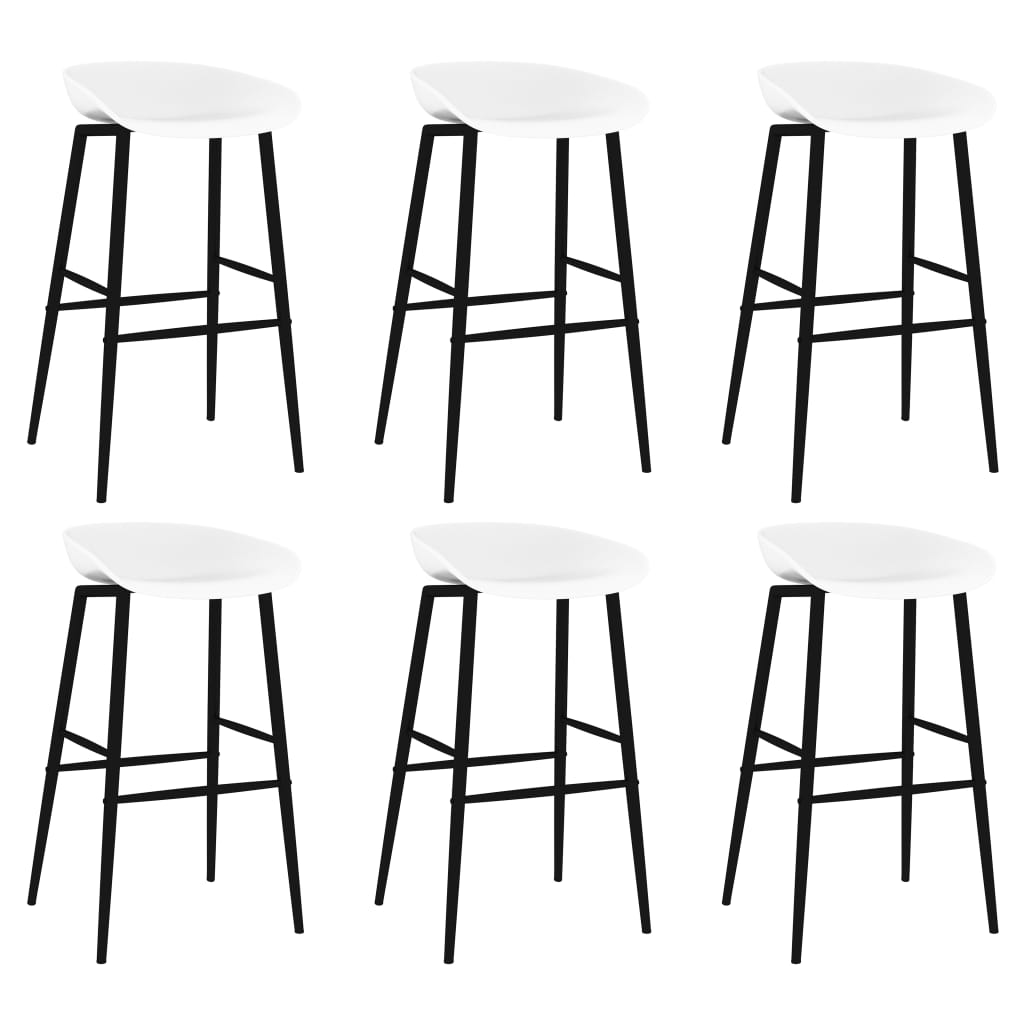 vidaXL Σετ Επίπλων Μπαρ 7 Τεμαχίων Μαύρο / Λευκό