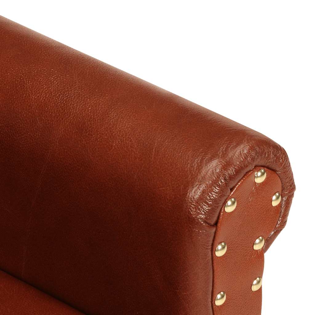vidaXL Πολυθρόνα Μπάρελ Καφέ από Γνήσιο Δέρμα