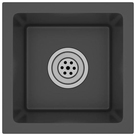 vidaXL Νεροχύτης Κουζίνας Χειροποίητος Μαύρος από Ανοξείδωτο Ατσάλι