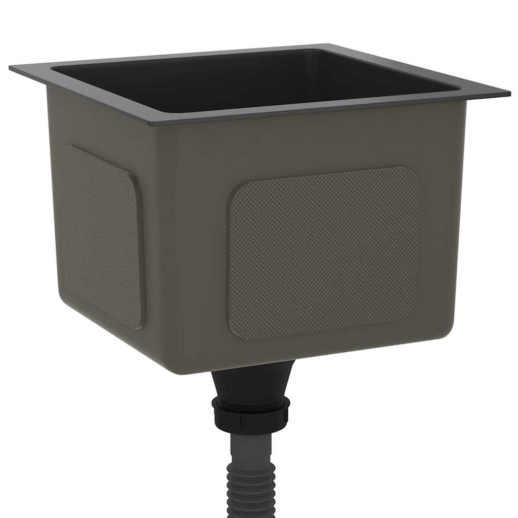 vidaXL Νεροχύτης Κουζίνας Χειροποίητος Μαύρος από Ανοξείδωτο Ατσάλι