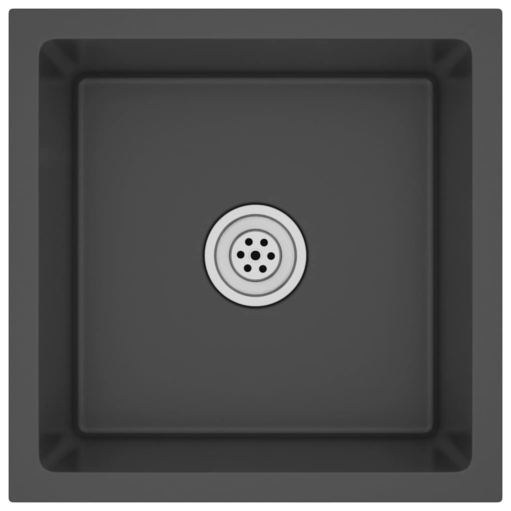 vidaXL Νεροχύτης Κουζίνας Χειροποίητος Μαύρος από Ανοξείδωτο Ατσάλι