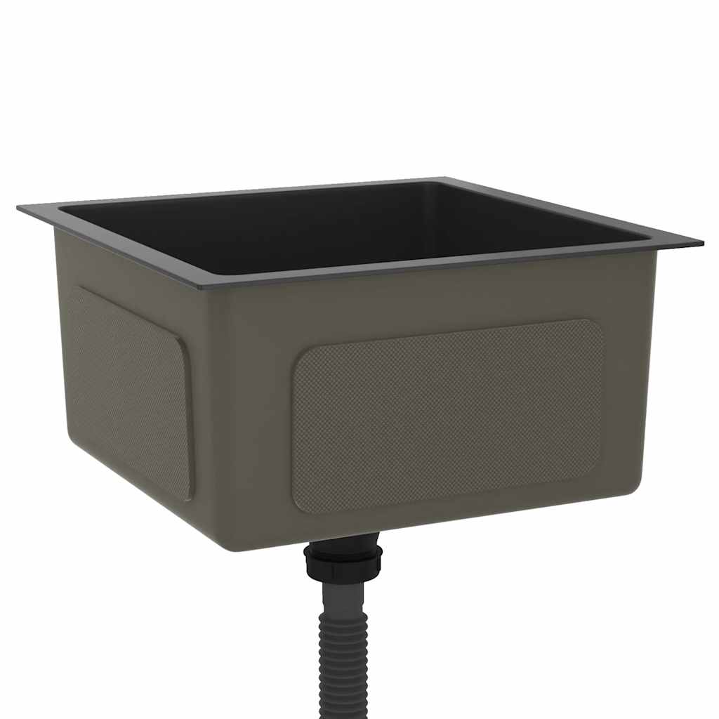 vidaXL Νεροχύτης Κουζίνας Χειροποίητος Μαύρος από Ανοξείδωτο Ατσάλι