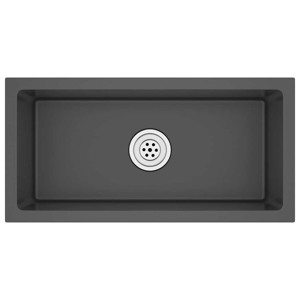 vidaXL Νεροχύτης Κουζίνας Χειροποίητος Μαύρος από Ανοξείδωτο Ατσάλι