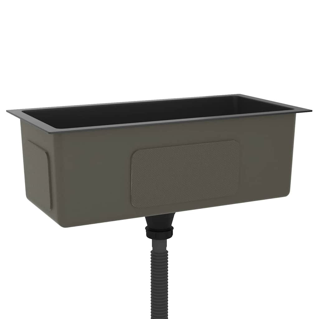 vidaXL Νεροχύτης Κουζίνας Χειροποίητος Μαύρος από Ανοξείδωτο Ατσάλι