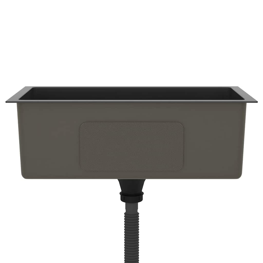 vidaXL Νεροχύτης Κουζίνας Χειροποίητος Μαύρος από Ανοξείδωτο Ατσάλι