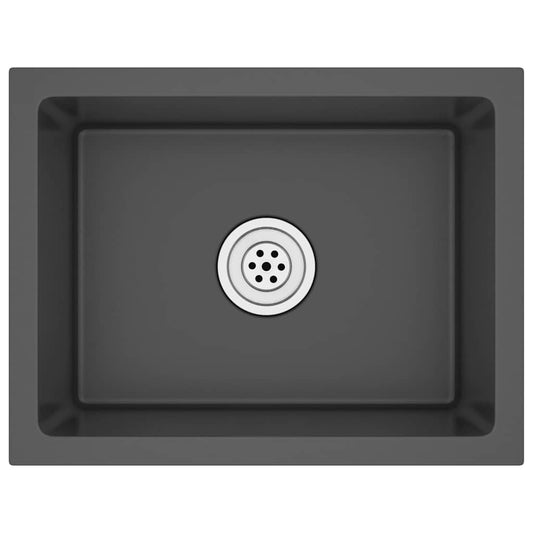 vidaXL Νεροχύτης Κουζίνας Χειροποίητος Μαύρος από Ανοξείδωτο Ατσάλι