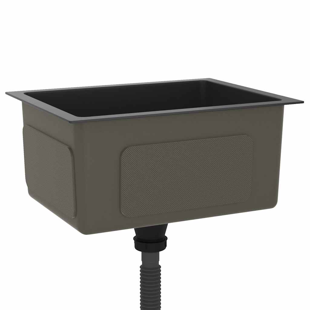 vidaXL Νεροχύτης Κουζίνας Χειροποίητος Μαύρος από Ανοξείδωτο Ατσάλι