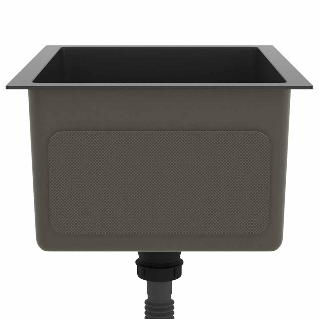 vidaXL Νεροχύτης Κουζίνας Χειροποίητος Μαύρος από Ανοξείδωτο Ατσάλι