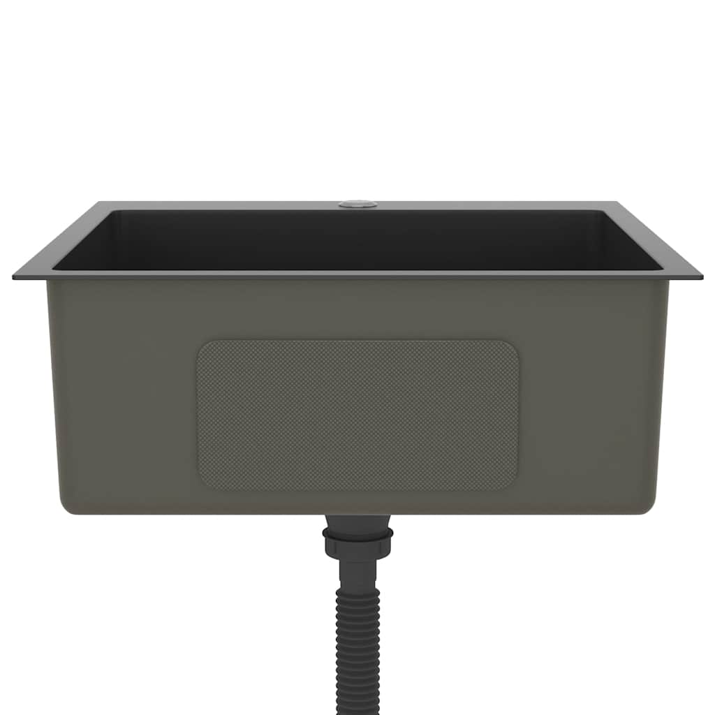 vidaXL Νεροχύτης Κουζίνας Χειροποίητος Μαύρος από Ανοξείδωτο Ατσάλι