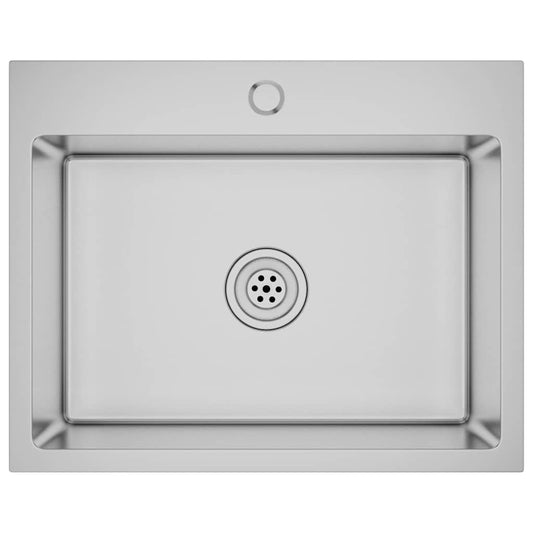 vidaXL Νεροχύτης Κουζίνας Χειροποίητος από Ανοξείδωτο Ατσάλι