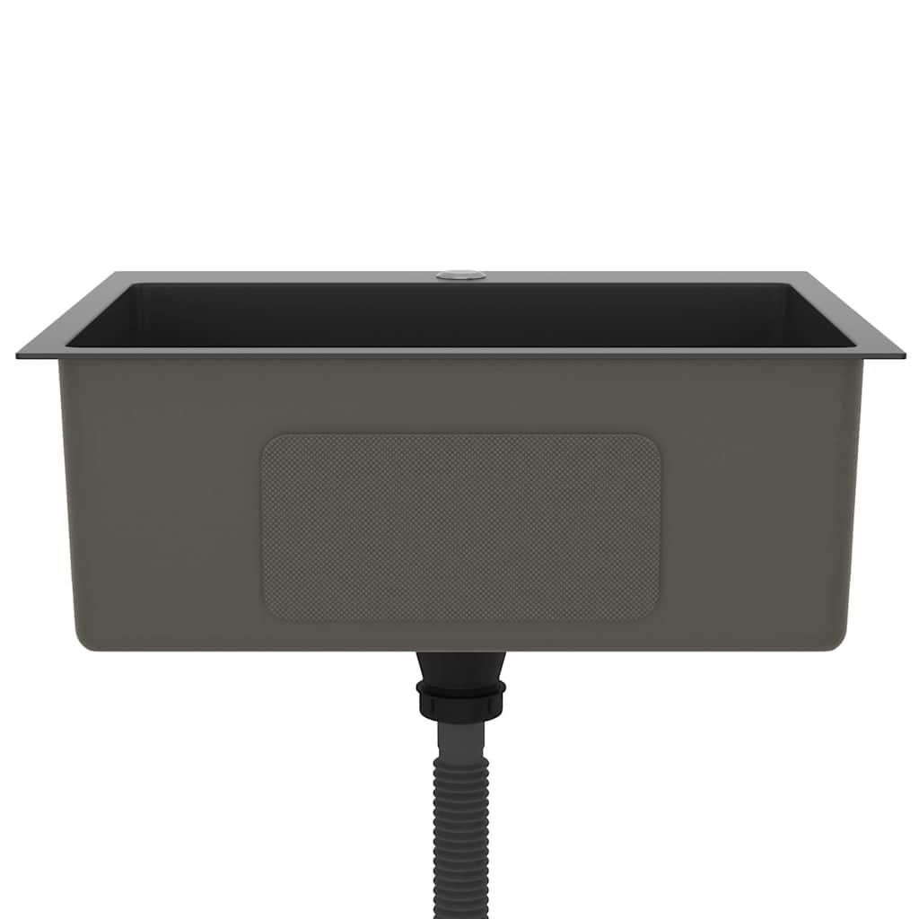 vidaXL Νεροχύτης Κουζίνας Χειροποίητος Μαύρος από Ανοξείδωτο Ατσάλι