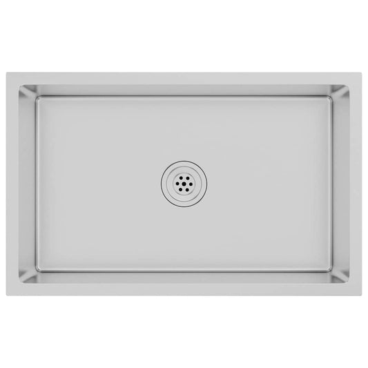 vidaXL Νεροχύτης Κουζίνας Χειροποίητος από Ανοξείδωτο Ατσάλι