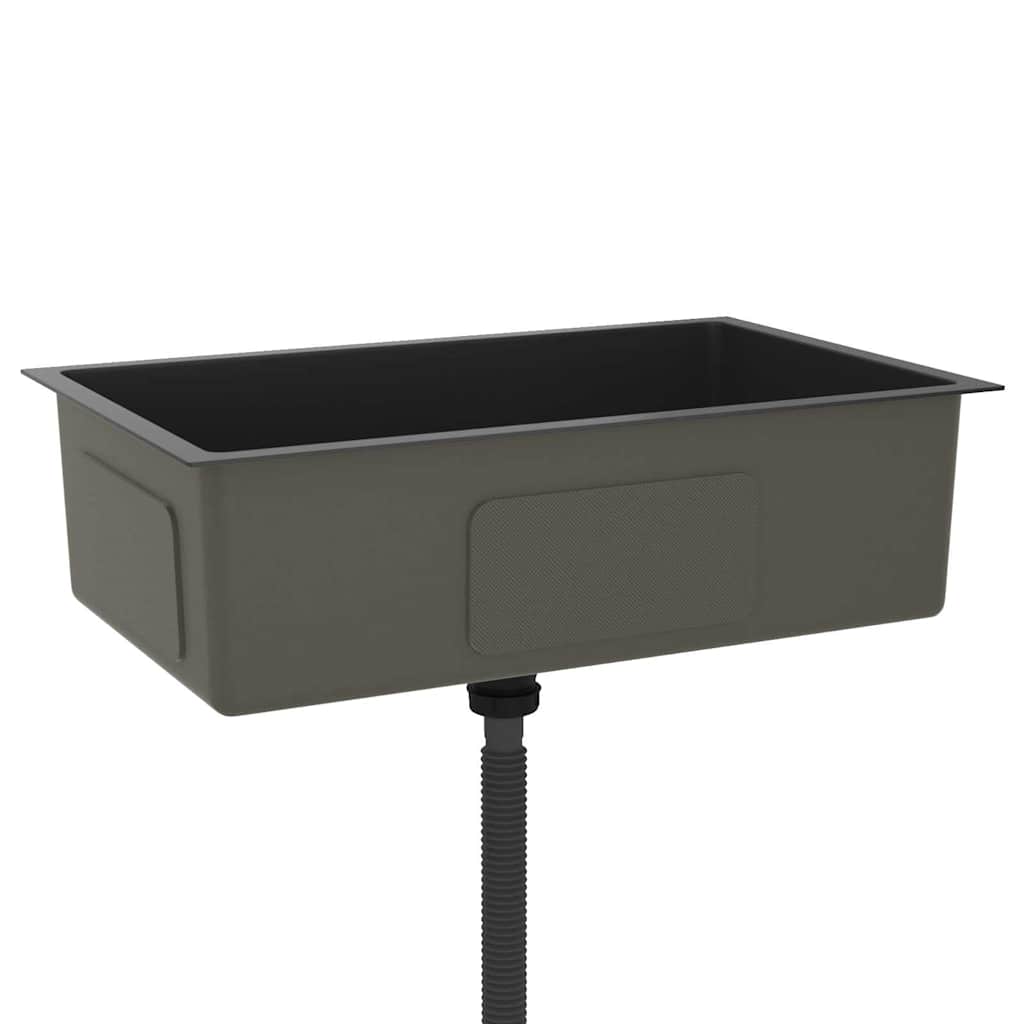 vidaXL Νεροχύτης Κουζίνας Χειροποίητος Μαύρος από Ανοξείδωτο Ατσάλι