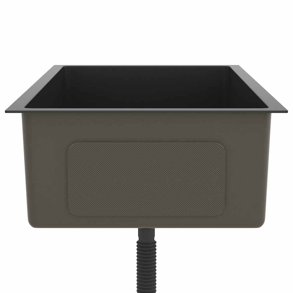 vidaXL Νεροχύτης Κουζίνας Χειροποίητος Μαύρος από Ανοξείδωτο Ατσάλι