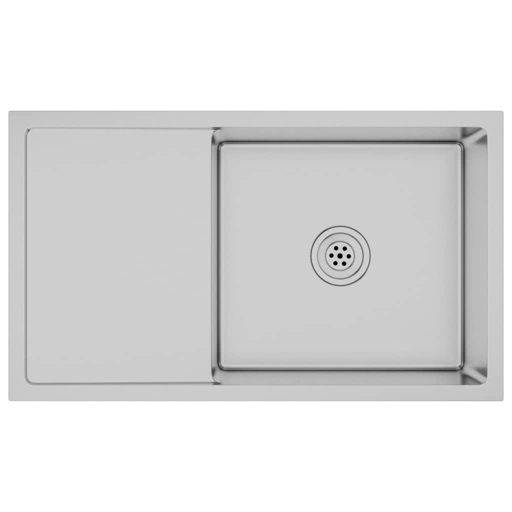 vidaXL Νεροχύτης Κουζίνας Χειροποίητος από Ανοξείδωτο Ατσάλι