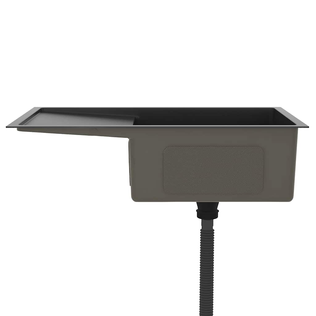 vidaXL Νεροχύτης Κουζίνας Χειροποίητος Μαύρος από Ανοξείδωτο Ατσάλι