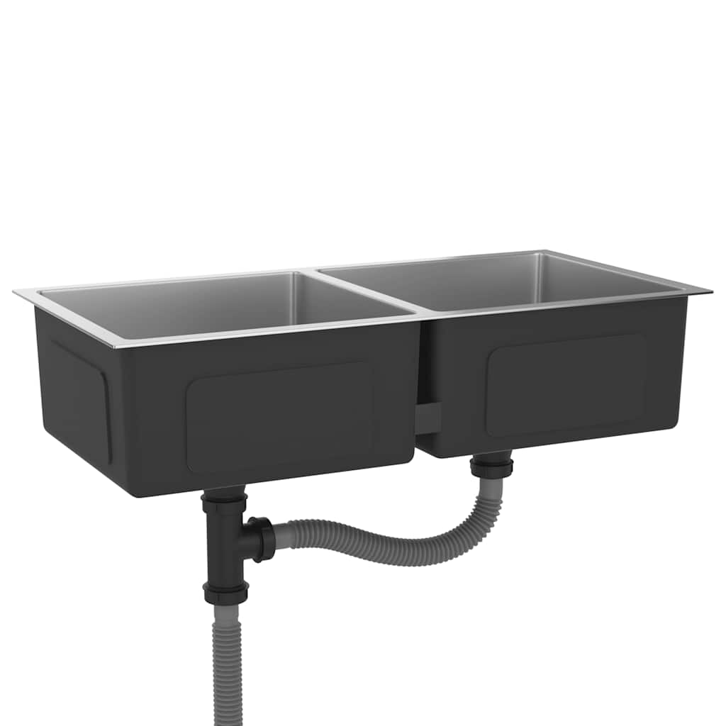 vidaXL Νεροχύτης Κουζίνας Χειροποίητος από Ανοξείδωτο Ατσάλι