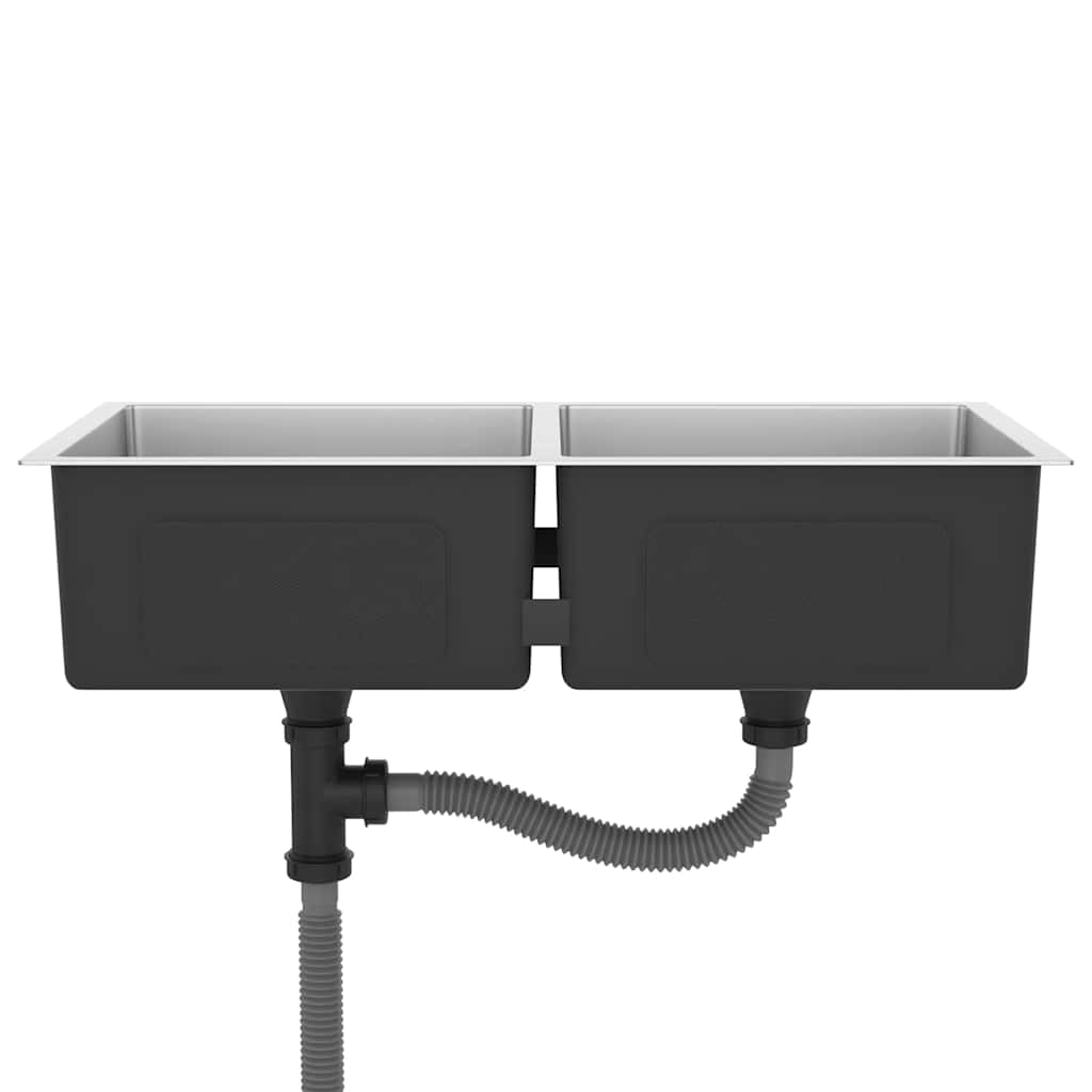 vidaXL Νεροχύτης Κουζίνας Χειροποίητος από Ανοξείδωτο Ατσάλι