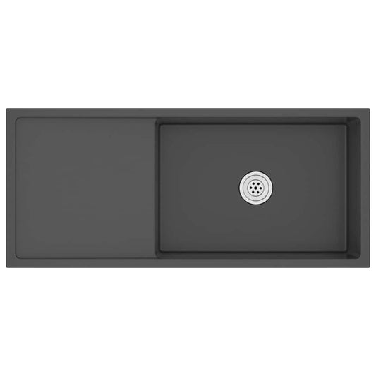 vidaXL Νεροχύτης Κουζίνας Χειροποίητος Μαύρος από Ανοξείδωτο Ατσάλι