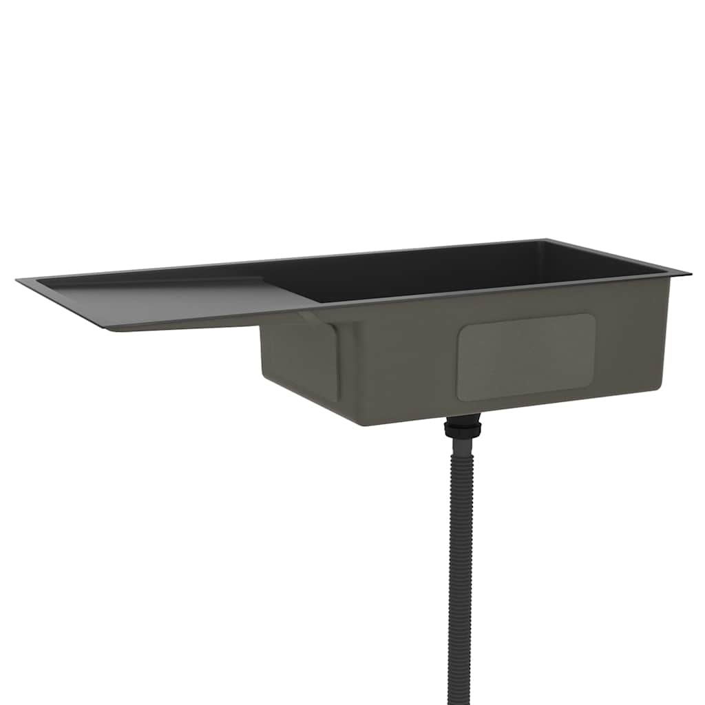 vidaXL Νεροχύτης Κουζίνας Χειροποίητος Μαύρος από Ανοξείδωτο Ατσάλι