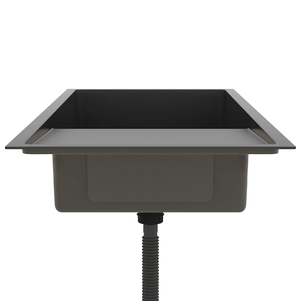 vidaXL Νεροχύτης Κουζίνας Χειροποίητος Μαύρος από Ανοξείδωτο Ατσάλι