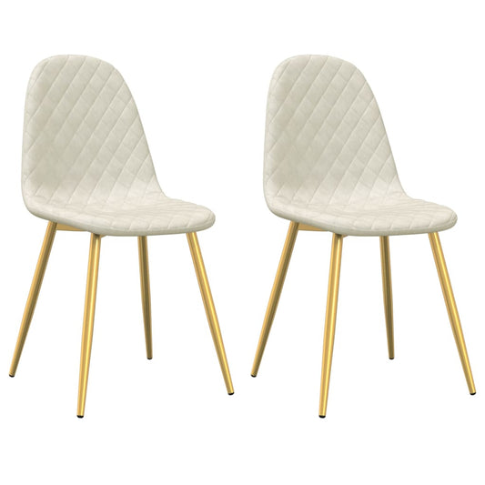 vidaXL Καρέκλες Τραπεζαρίας 2 τεμ. Κρεμ Λευκό Βελούδινες