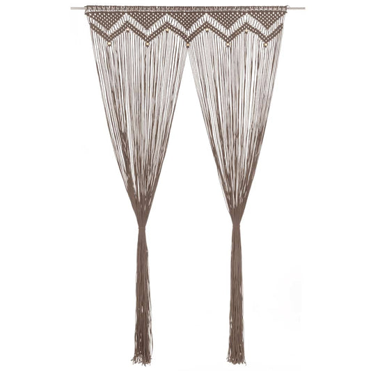 vidaXL Κουρτίνα Μακραμέ Taupe 140 x 240 εκ. Βαμβακερή