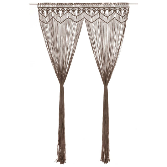 vidaXL Κουρτίνα Μακραμέ Taupe 140 x 240 εκ. Βαμβακερή