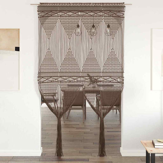 vidaXL Κουρτίνα Μακραμέ Taupe 140 x 240 εκ. Βαμβακερή