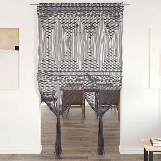 vidaXL Κουρτίνα Μακραμέ Ανθρακί 140 x 240 εκ. Βαμβακερή