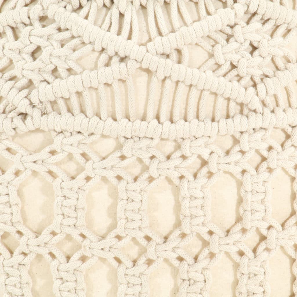 vidaXL Πουφ Χειροποίητο Μακραμέ 45 x 30 εκ. από Βαμβάκι