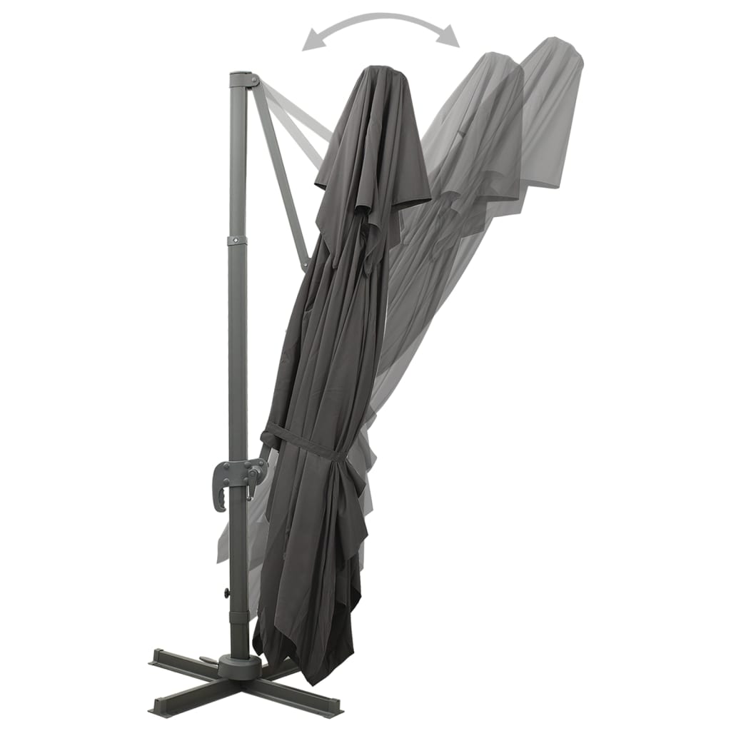 vidaXL Ομπρέλα Κήπου με Διπλή Κορυφή, Ανθρακί 400x300 εκ.