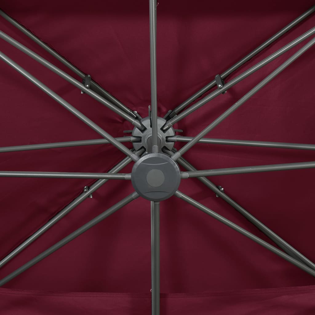 vidaXL Ομπρέλα Κήπου με Διπλή Κορυφή, Μπορντό Κόκκινη 400x300 εκ.