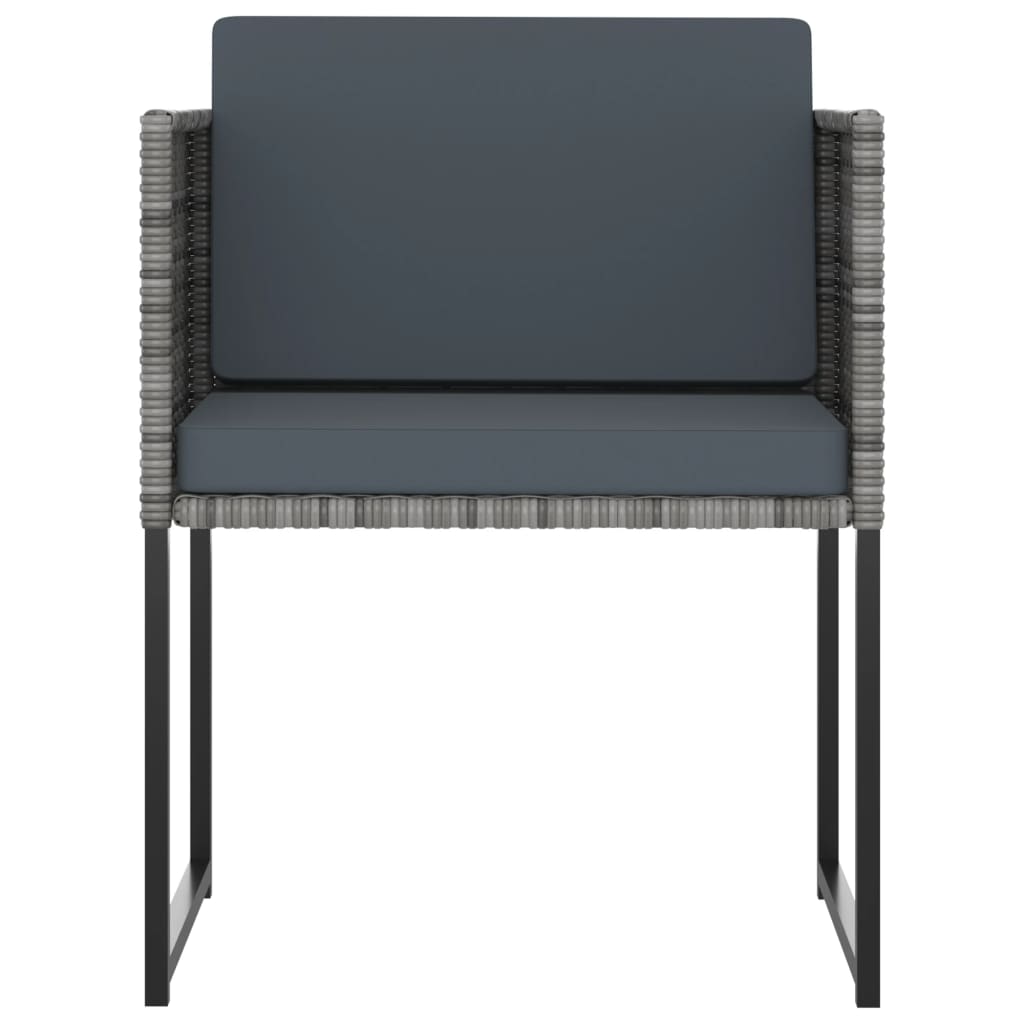 vidaXL Σετ Τραπεζαρίας Κήπου 9 τεμ. Γκρι Συνθετικό Ρατάν με Μαξιλάρια