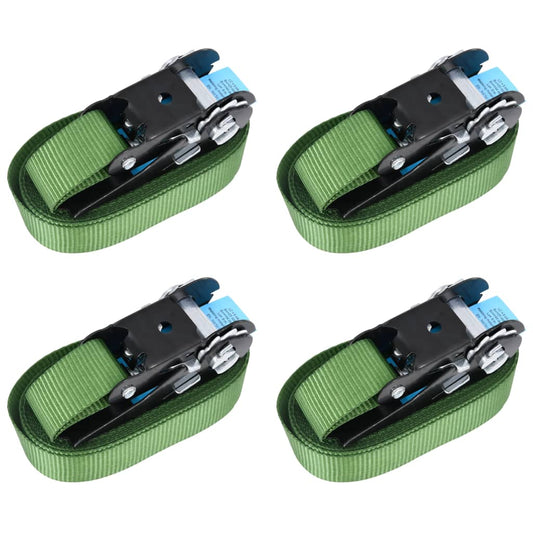 vidaXL Ιμάντες Πρόσδεσης με Καστάνια 4 τεμ. Πράσινοι 800 daN 6 μ.