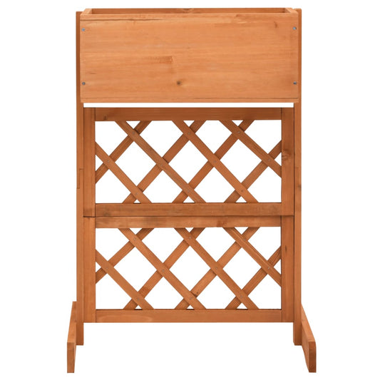 vidaXL Γλάστρα Κήπου με Καφασωτό Πορτοκαλί 45x30x74 εκ. Ξύλο Ελάτης