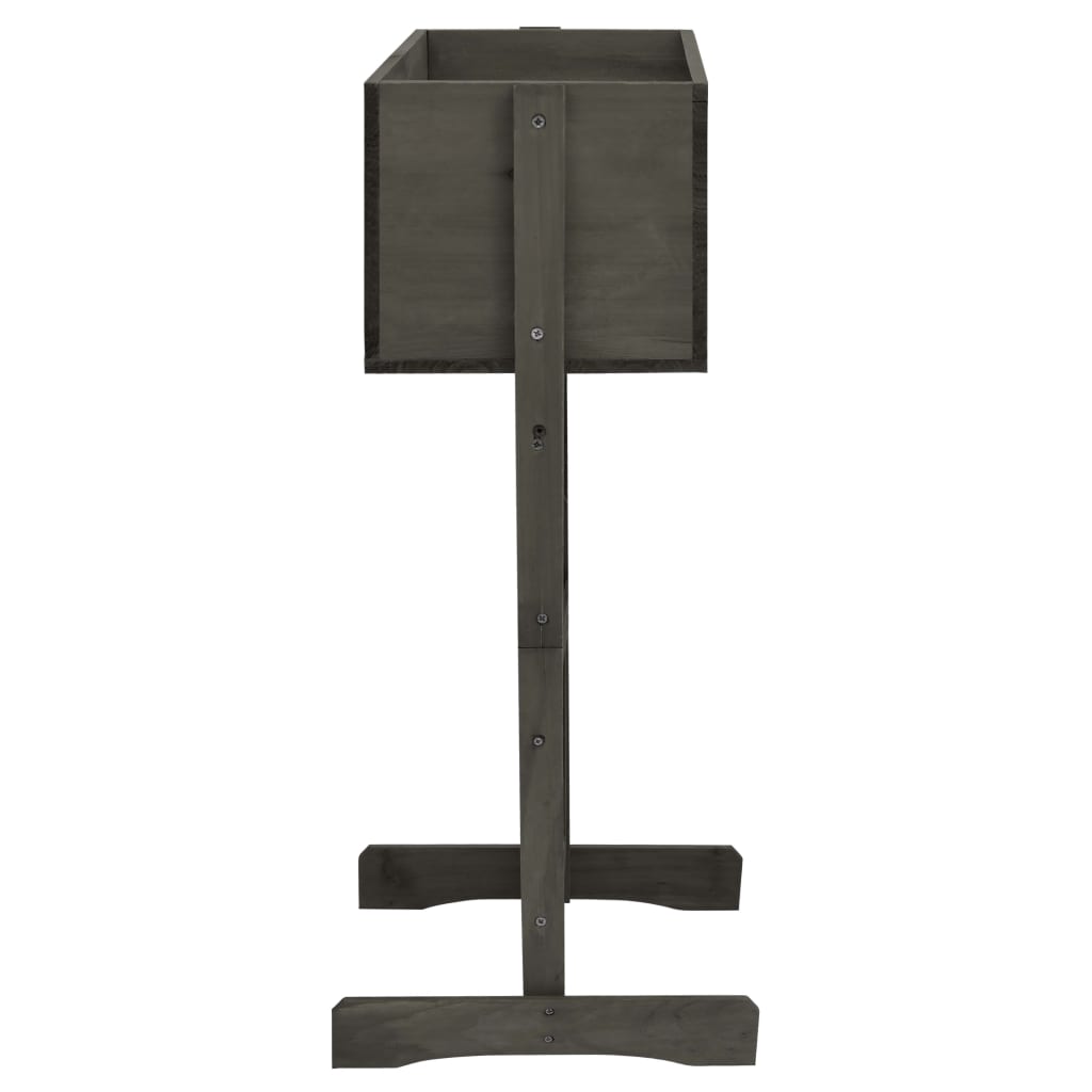 vidaXL Γλάστρα Κήπου με Καφασωτό Γκρι 45x30x74 εκ. Ξύλο Ελάτης