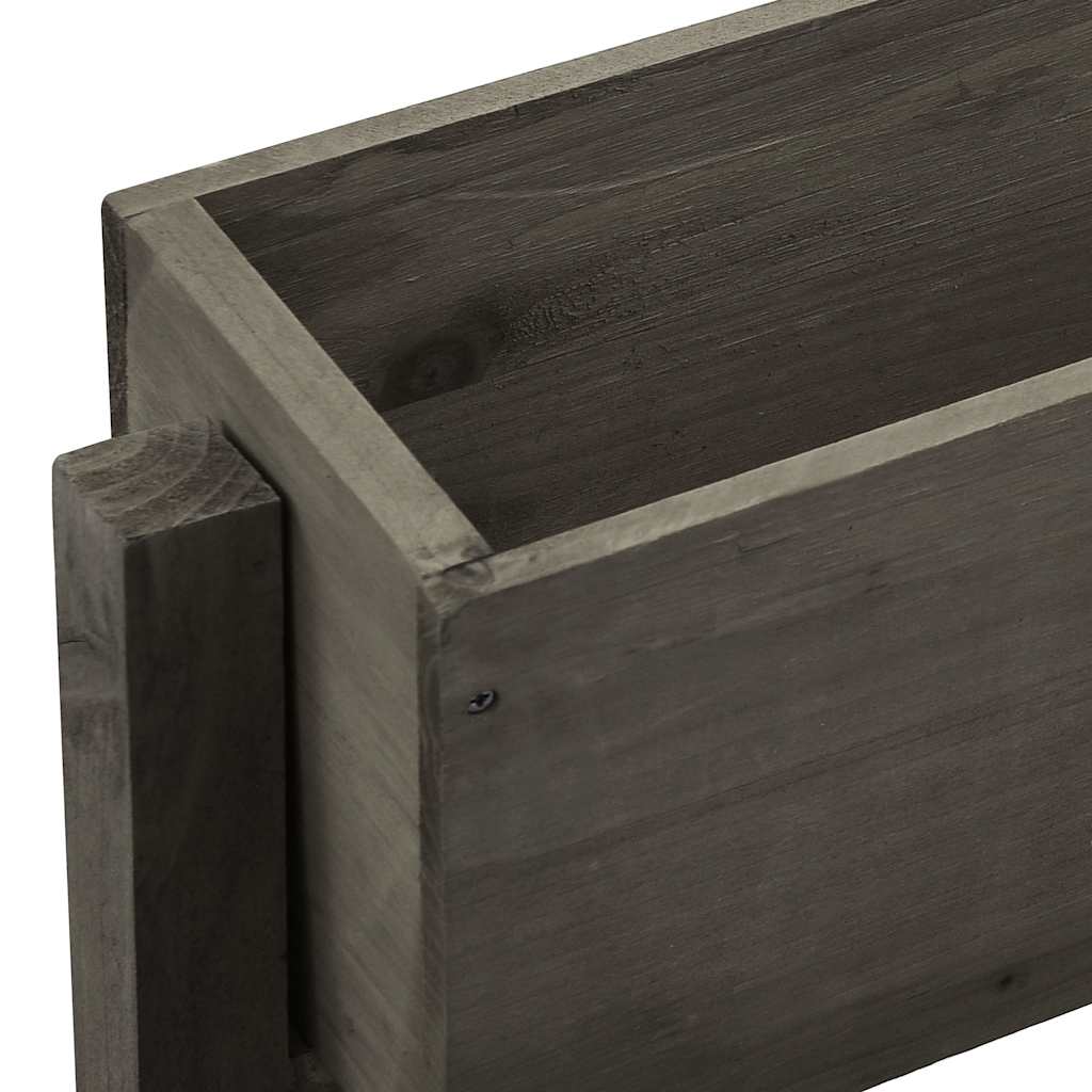 vidaXL Ζαρντινιέρα Πτυσσόμενη Γκρι 60x14x75 εκ. Μασίφ Ξύλο Ελάτης