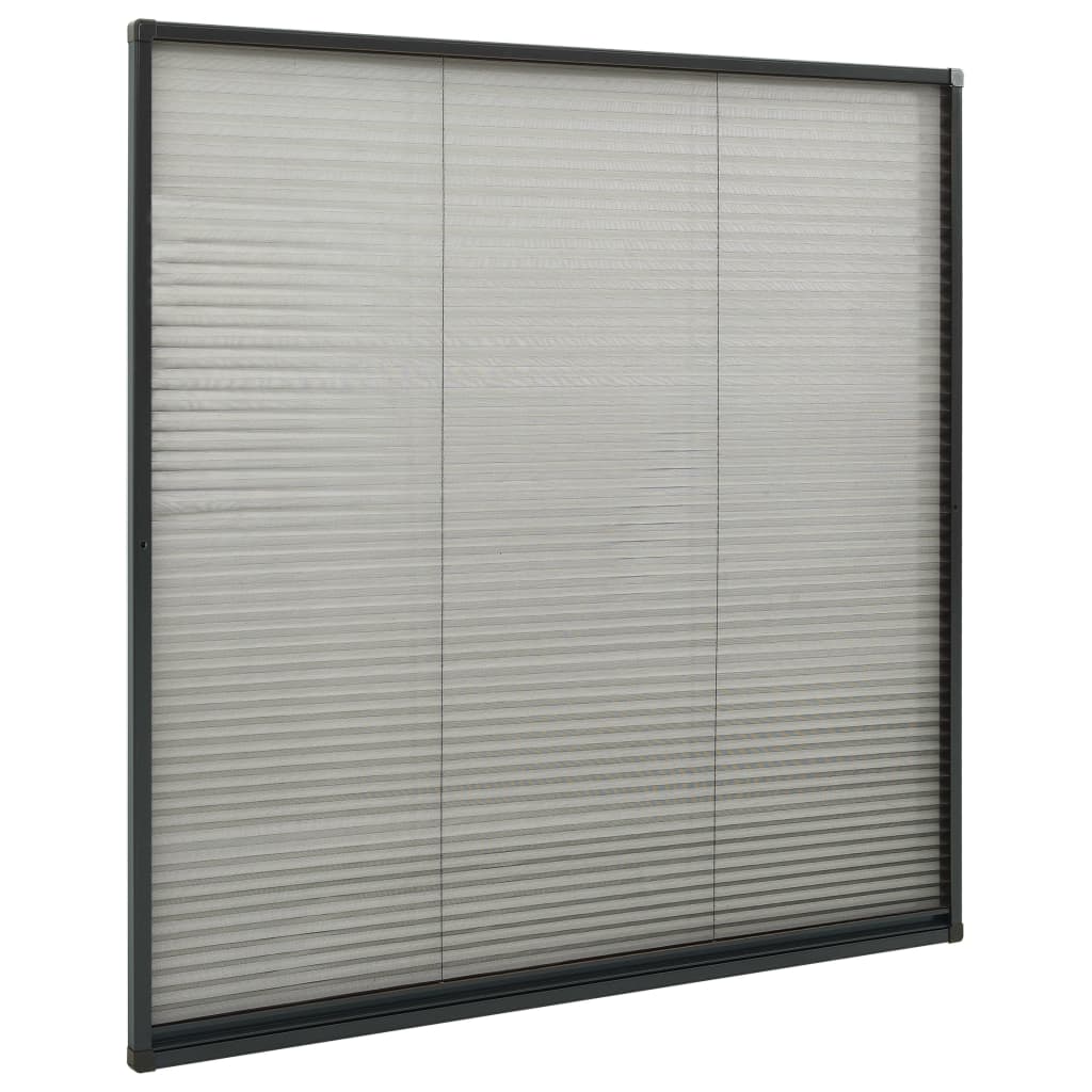 vidaXL Σήτα Παραθύρου Πλισέ Ανθρακί 120 x 120 εκ. από Αλουμίνιο