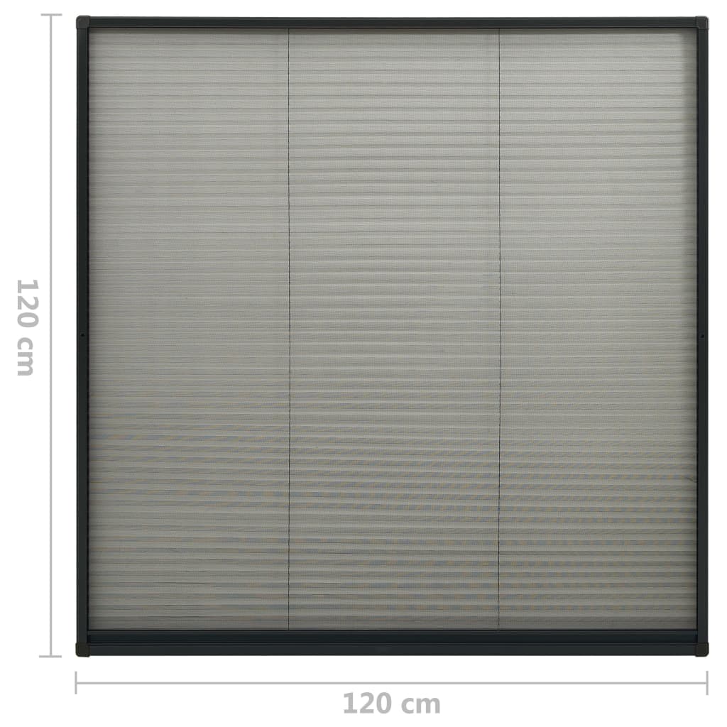 vidaXL Σήτα Παραθύρου Πλισέ Ανθρακί 120 x 120 εκ. από Αλουμίνιο