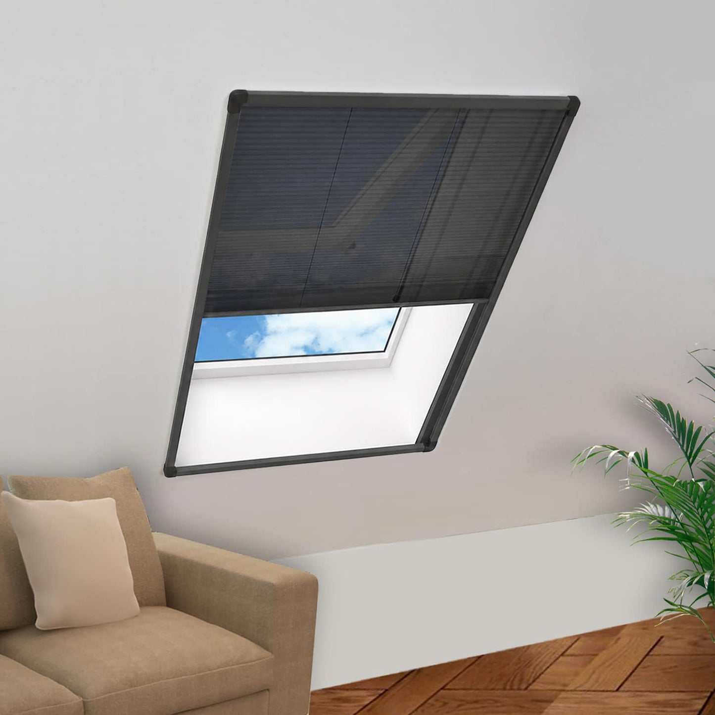 vidaXL Σήτα Παραθύρου Πλισέ Ανθρακί 80 x 160 εκ. από Αλουμίνιο