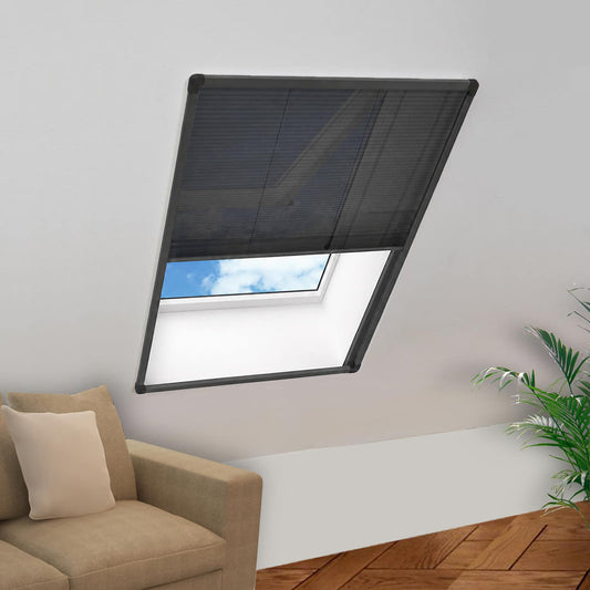 vidaXL Σήτα Παραθύρου Πλισέ Ανθρακί 80 x 160 εκ. από Αλουμίνιο