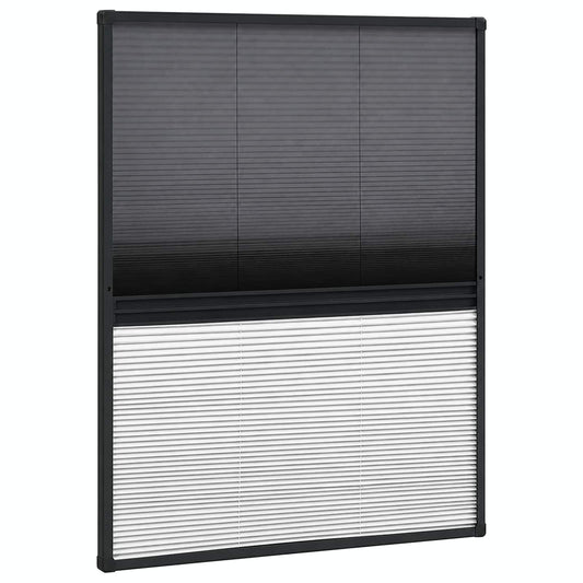 vidaXL Σήτα Παραθύρου Πλισέ με Σκίαστρο 80 x 100 εκ. Αλουμινίου