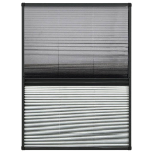 vidaXL Σήτα Παραθύρου Πλισέ με Σκίαστρο 80 x 120 εκ. Αλουμινίου