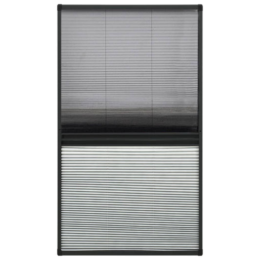 vidaXL Σήτα Παραθύρου Πλισέ με Σκίαστρο 80 x 160 εκ. Αλουμινίου