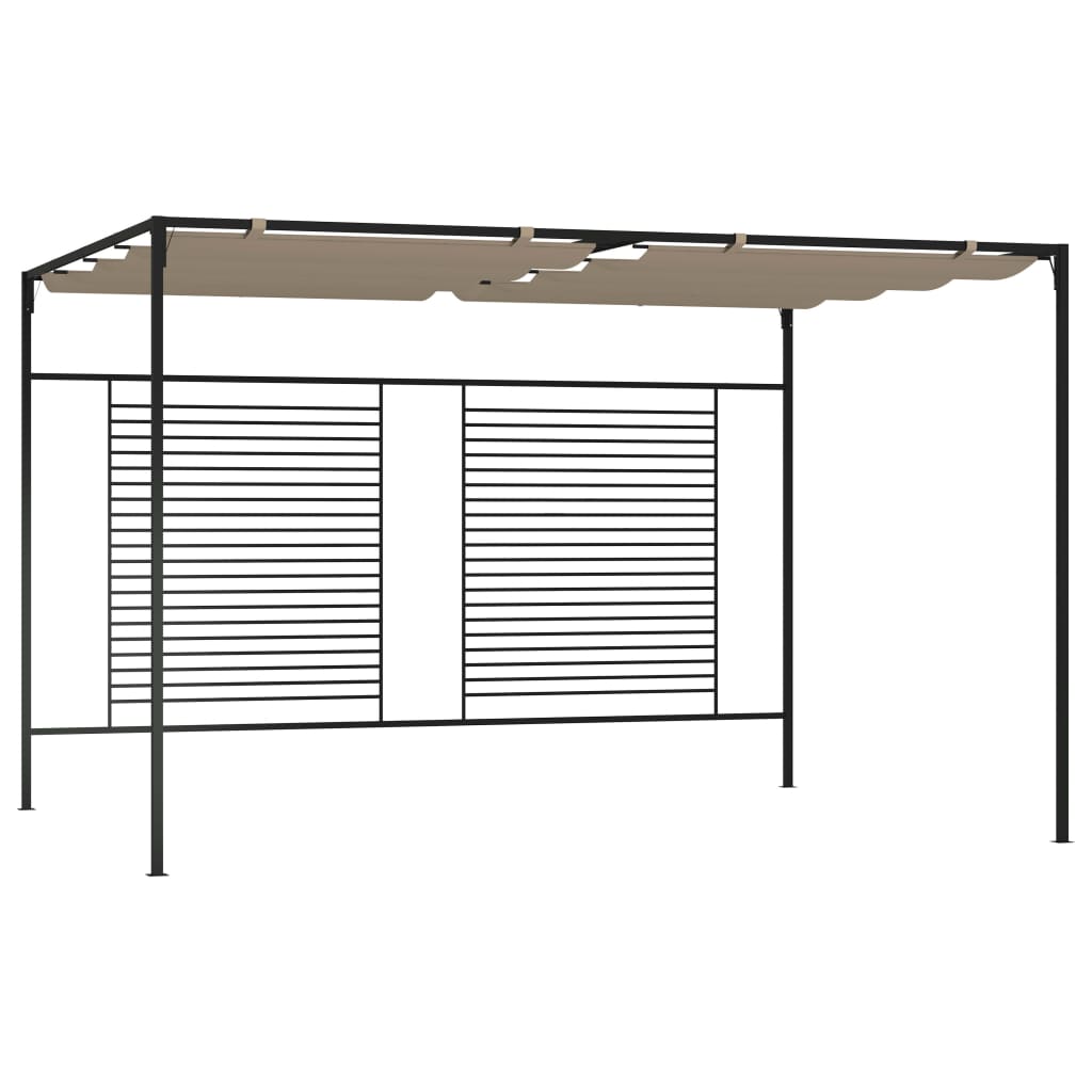 vidaXL Κιόσκι Γκρι / Μπεζ 3 x 4 x 2,3 εκ. 180 γρ./μ² με Συρόμενη Οροφή